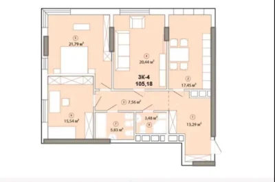 Продажа: Трехкомнатная квартира 105.18 м², Зверинецкая ул., 72