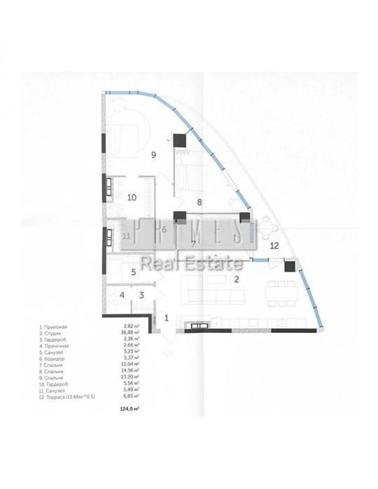 Продажа 3к квартиры 124м2 без ремонта Taryan Towers Иоанна Па