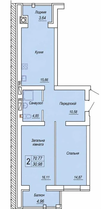Продаж 2-кімнатної квартири в ЖК Smart City 3