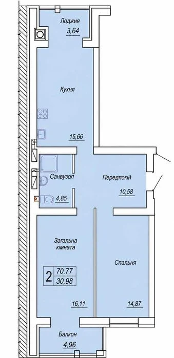 Продаж 2-кімнатної квартири в ЖК Smart City 3