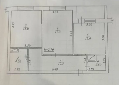 2-room apartment 70m2 Danchenko 32 residential complex Novomostytsko-Zamkovetsky