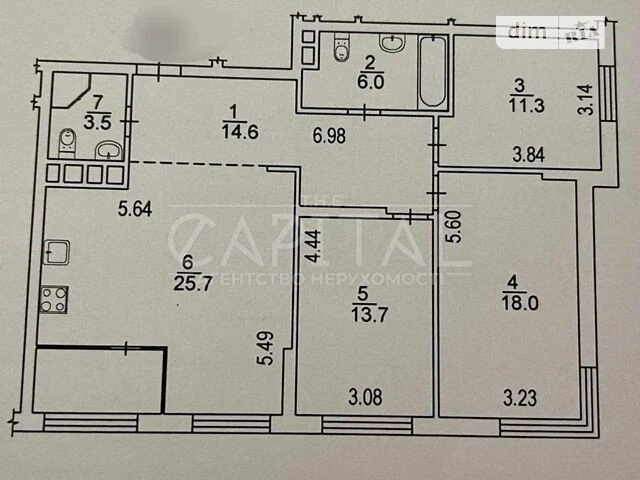 Sale of 3-room apartment 97 sq. m. on Yevhena Sverstyuka St. 4 • ID