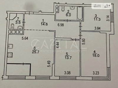 Sale of 3-room apartment 97 sq. m. on Yevhena Sverstyuka St. 4 • ID