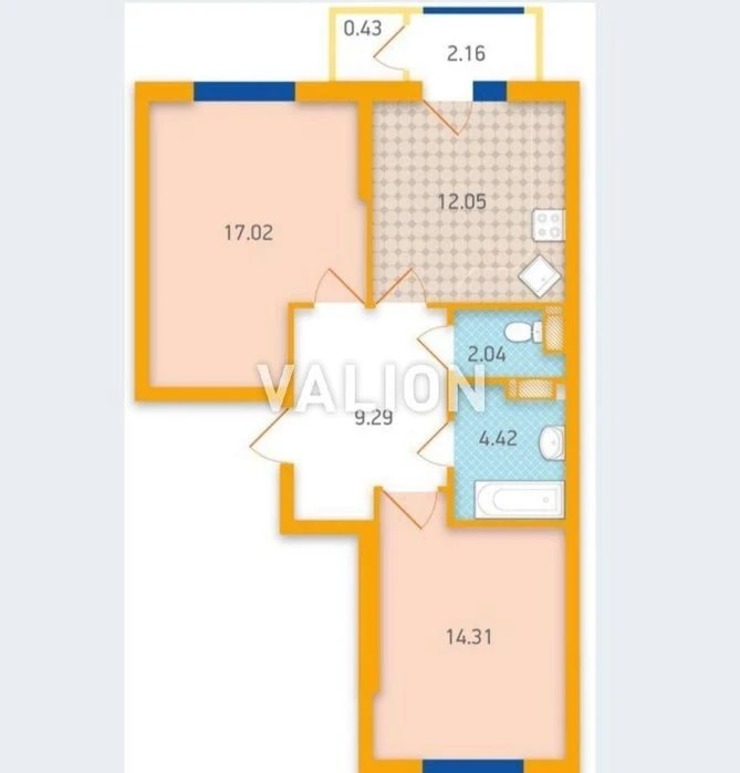 2-room apartment in a new building, Zlagoda residential complex, Kharkivska city, Verbyts st.