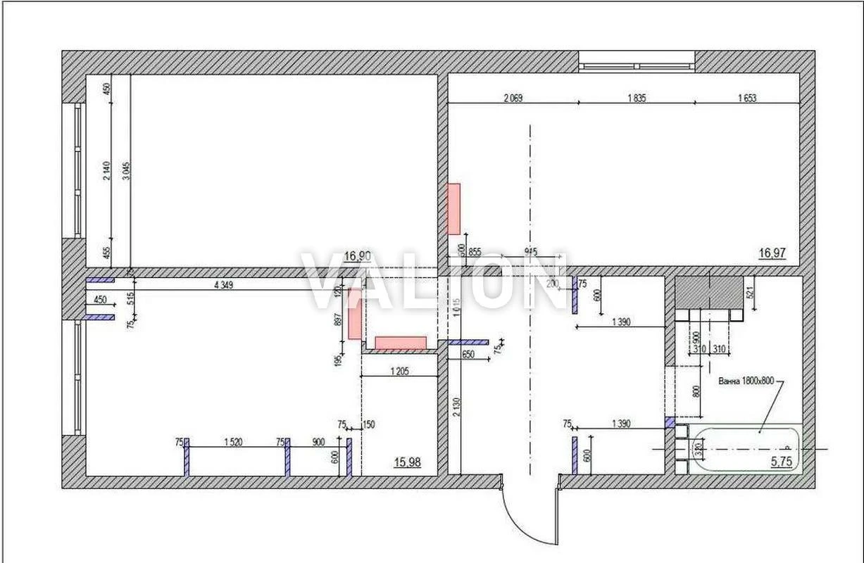 No commission for the buyer. 2-room apartment for sale 67 sq.m., Ka St.