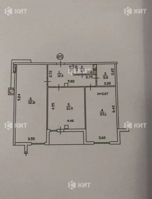 2 rooms 103m2 Luxemburg residential complex Built house, Center (Science Park Gorky