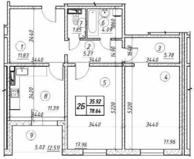 2-room apartment for sale, Borysa Antonenka-Davydovycha St., 1, Vu Residential Complex
