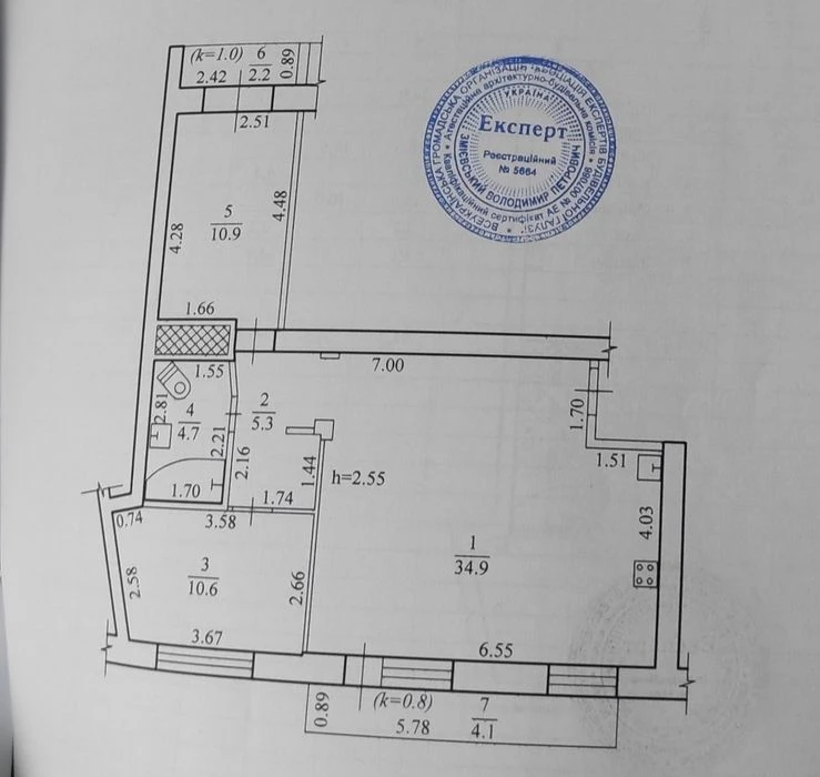 Продается 2 комнатная квартира студия пр.Поля, Центр, Днепр