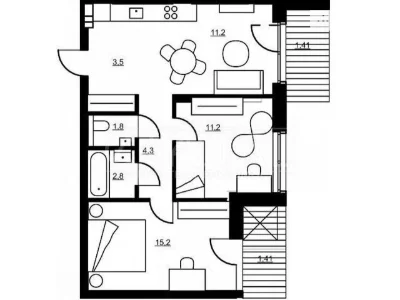 Продажа 3к квартиры 53 кв. м по ул. Набережно-Рыбальский дор