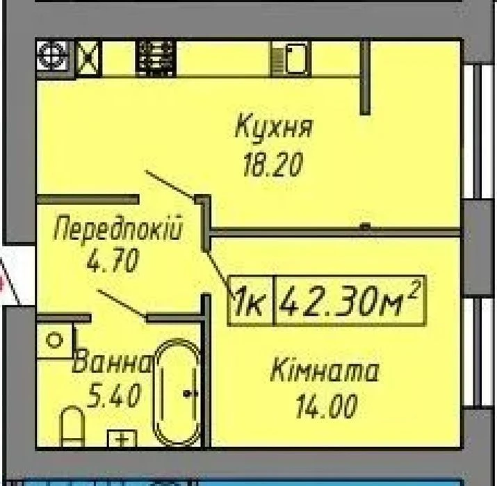 Продам однокімнатну квартиру в центральній частині міста