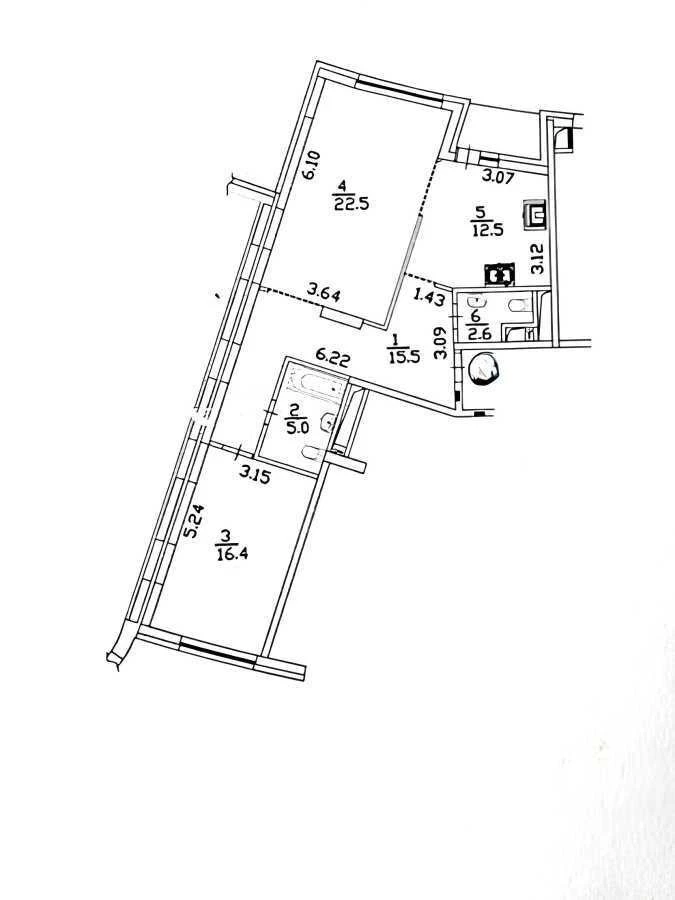 2-room apartment for sale 76 m², Heroes of Stalingrad Avenue.
