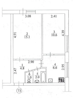 Продаж 2к квартири 40 кв. м на вул. Бахмацька 20 • ID 347426