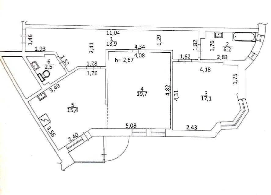 Sale of a 2-room apartment 82.7 m², Simi Steshenkiv, 7