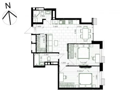 Sale of 3-room apartment 69 sq. m. on Degtyarivska street 17-19 • ID