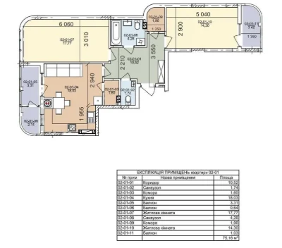 Sale of 2-room apartment 75m2 on Truskavetska Street Galzhytlobud Kn