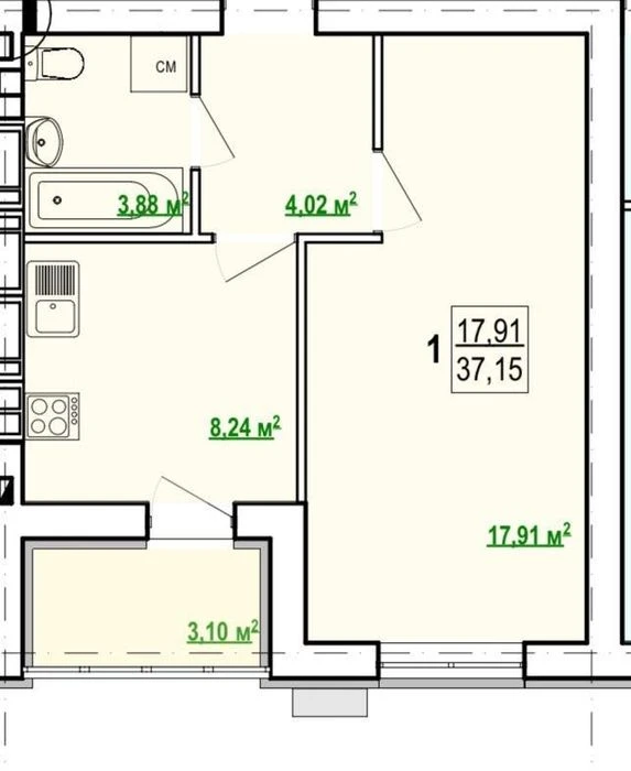 Exclusive!! 1-bedroom apartment for sale in the Hydropark residential complex, building 8a.