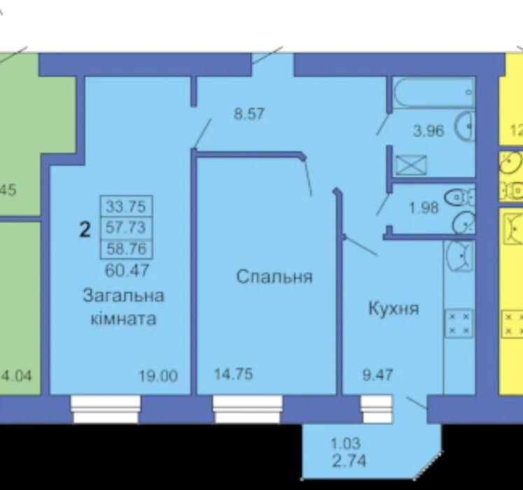 ‼️ТРЦ Київ‼️ 2к квартира, цегляна новобудова, найкраще плану