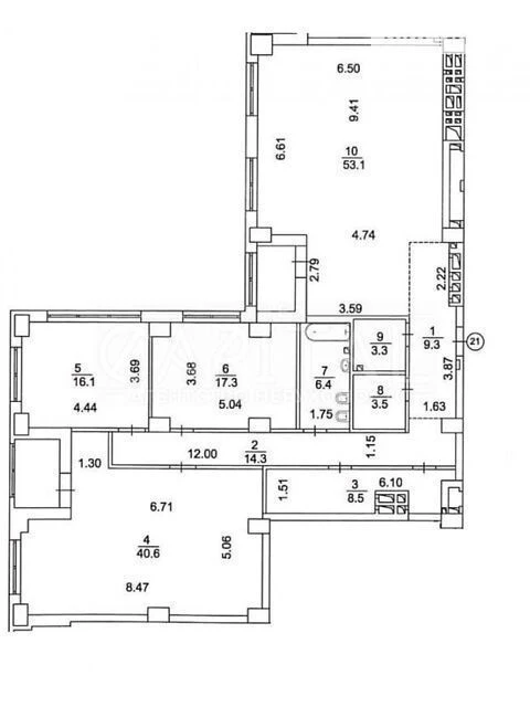 Sale of 3-room apartment 174.4 sq. m. on Volodymyrska st. 86A • I