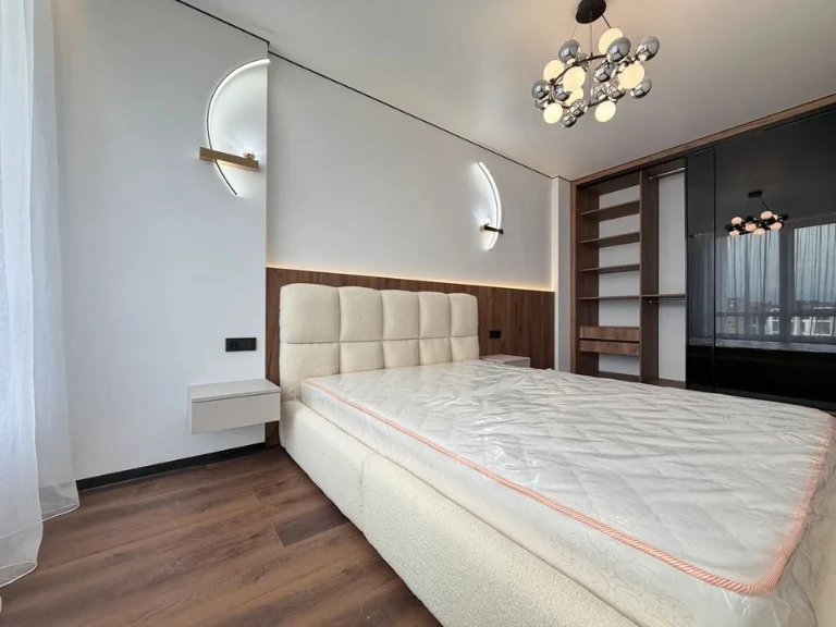 One-room apartment with furniture and appliances near the lake