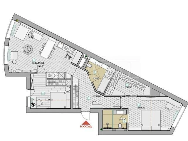 Sale of 2-room apartment 95 sq. m. on Mykhaylo Boychuk Street 17 • ID
