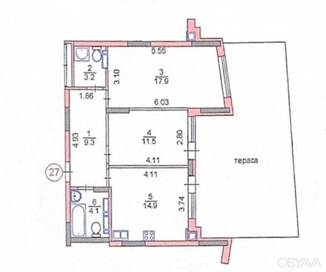 2-room apartment, 72 sq.m.