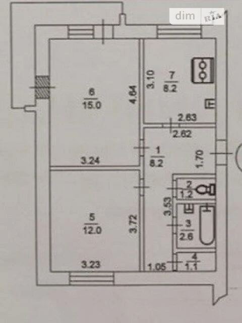 Продаж 2к квартири 53 кв. м на вул. Бориспільська • ID 34703
