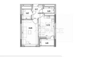 Sale (TRANSFER) 1-room apartment 47.04 m² in a business-class residential complex