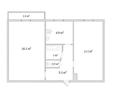 2 rooms in BRICK with COSMETICS middle floor ROBOCHOYA district (71
