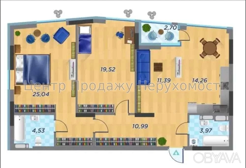 3-room apartment, 92 sq.m.