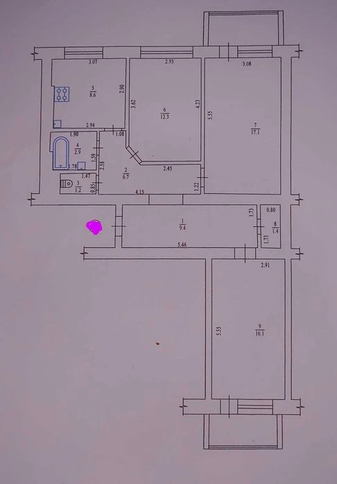 Поділ 3 кімнатна квартира з ремонтом меблями та побутовою те