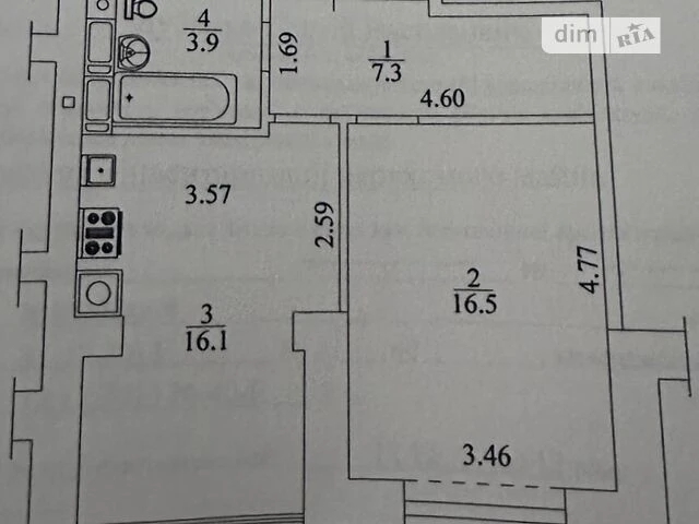 Sale of 1-room apartment 43.8 sq. m. on Radistiv St. 34V • ID 3455
