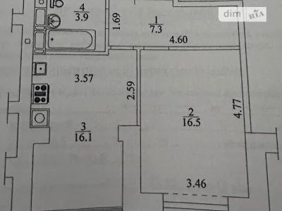 Sale of 1-room apartment 43.8 sq. m. on Radistiv St. 34V • ID 3455