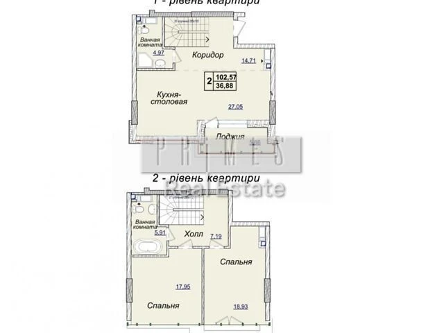 Sale of 2-room apartment 102.8 sq. m. on Andriy Verkhoglyada St. 19A