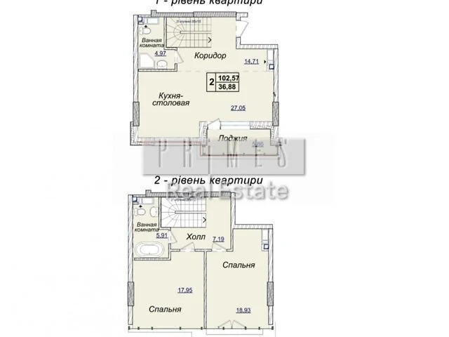 Sale of 2-room apartment 102.8 sq. m. on Andriy Verkhoglyada St. 19A