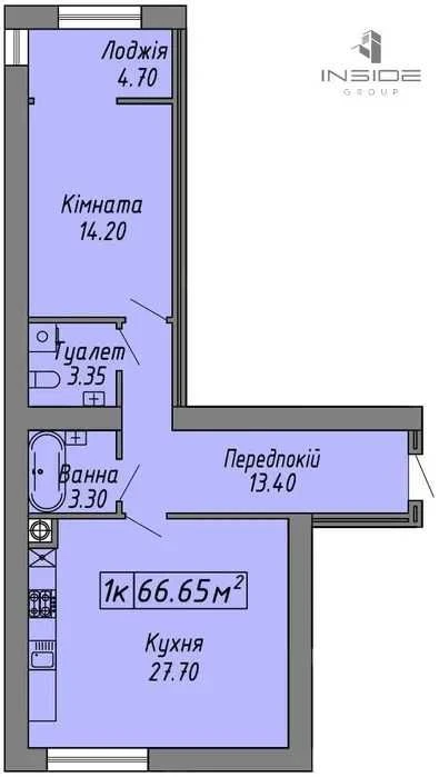 Продається велика 1-кімнатна квартира в ЖК “Скандинавія” (1