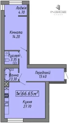 Продається велика 1-кімнатна квартира в ЖК “Скандинавія” (1