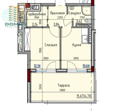 Продам 1 комн квартиру с террасой. ЖК Пространство на Дачной