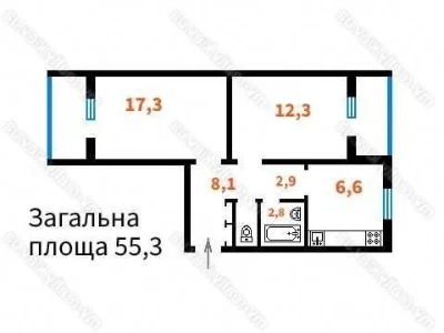 Two-room apartment for sale Kharkiv highway 146