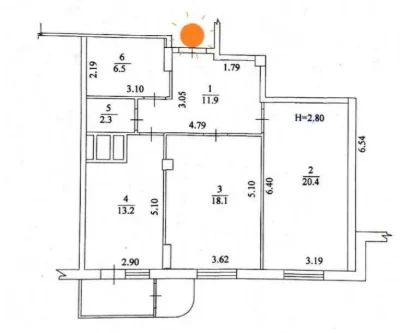 I will sell a 2-room apartment in a new building.