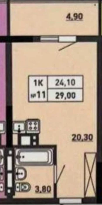 В продаже квартира-студия в ЖК Акварель-3. Центр/Пишоновская