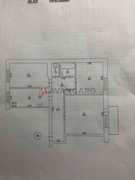 For sale 3 rooms Kyiv project/ Borodinsky