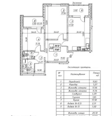 2-room apartment, residential complex Revutsky, 54a Revutsky Street