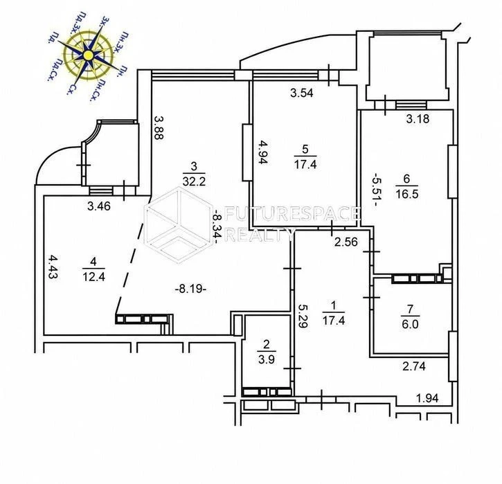 3-room apartment for sale, Vasylya Tyutyunnyka St., 37/1 (Prestige Hall). B