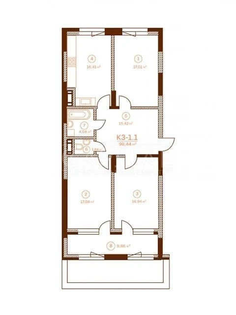 Sale of 2-room apartment 98 sq. m. on Predslavynska Street 35 • ID 3