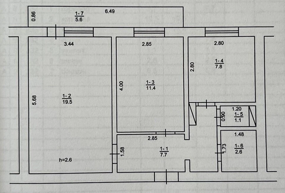 Sale of a 2-room apartment of 57 m², Vladimir Mayakovsky Ave
