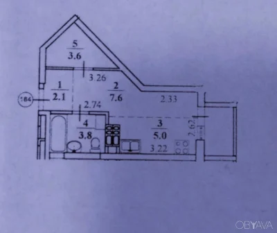 1-room apartment, 23 sq.m.