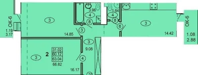 2к квартира 63м2, ЦЕГЛА, НОВОБУДОВА, КОТЕЛ, м-н Огнівка