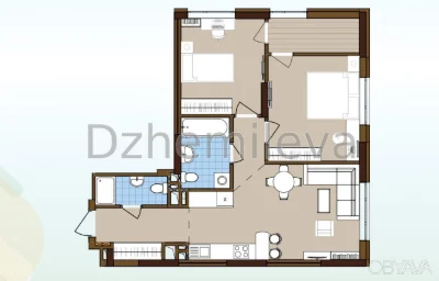 2-комнатная квартира, 67 м.кв.