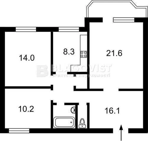 3-room apartment for sale near Darnytsia metro station. Toropovs