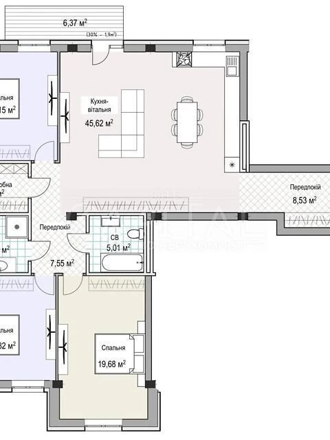 Sale of 4-room apartment 135 sq. m on Grigory Kochura St. 19/8 •